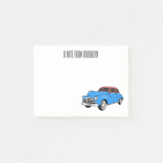 Classic car 1948 cartoon illustration post-it® notes (Voorkant)