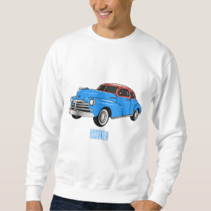 Classic car 1948 cartoon illustration trui