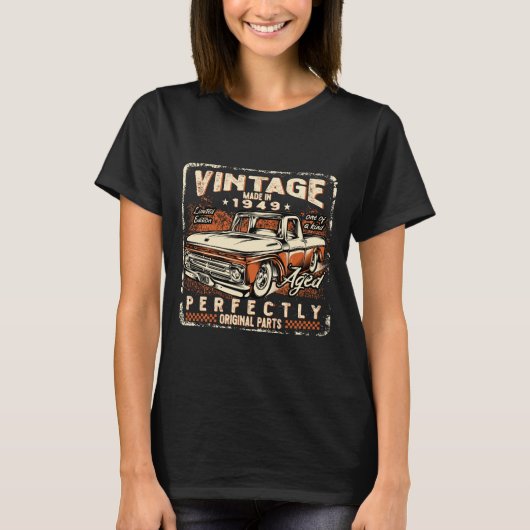 Classic Car 1949 B-day 75 jaar oud T-shirt (Voorkant)