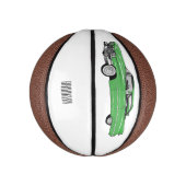 Classic car 1959 cartoon illustration basketbal (Verticaal)