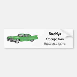 Classic car 1959 cartoon illustration bumpersticker