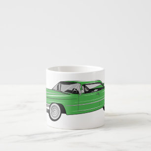 Classic car 1959 cartoon illustration espresso kop