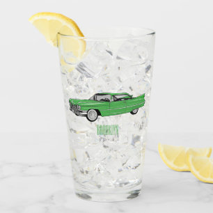 Classic car 1959 cartoon illustration glas