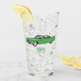 Classic car 1959 cartoon illustration glas