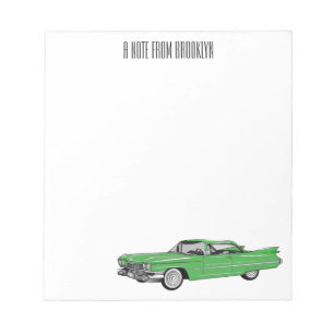 Classic car 1959 cartoon illustration notitieblok