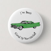 Classic car 1959 cartoon illustration ronde button 5,7 cm (Voorkant)