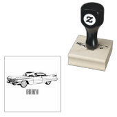 Classic car 1959 cartoon illustration 	rubberstempel (Gestempeld)