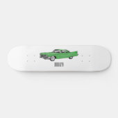 Classic car 1959 cartoon illustration skateboard (Horizontaal)
