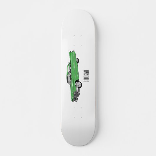 Classic car 1959 cartoon illustration skateboard (Voorkant)
