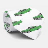 Classic car 1959 cartoon illustration stropdas (Opgerold)