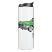 Classic car 1959 cartoon illustration thermosbeker (Gedraaid links)