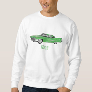 Classic car 1959 cartoon illustration trui