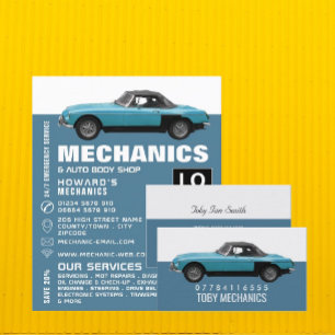 Classic Car, Auto Mechanic & Repairs Adverteren Flyer