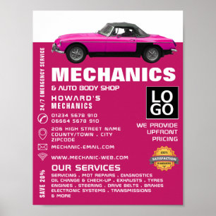 Classic Car, Auto Mechanic & Repairs Adverteren Poster