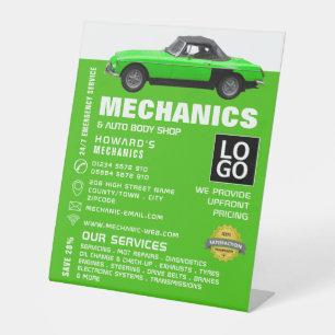 Classic Car, Auto Mechanic & Repairs Adverteren Reclamebord Met Voetstuk