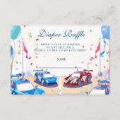 Classic Car Baby Celebration Diapper Raffle Informatiekaartje (Voorkant)