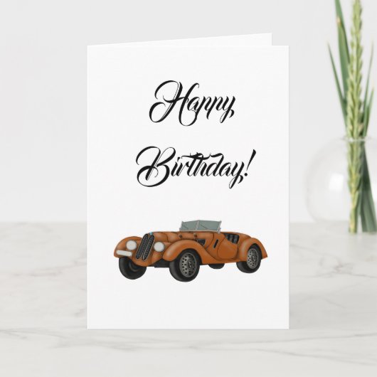 Classic Car Birthday Kaart (Voorkant)
