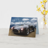 CLASSIC CAR BIRTHDAY WENSKAART KAART (Gele Bloem)