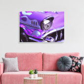 Classic car: Chevrolet with flaming hood Canvas Afdruk (Insitu (Woonkamer))