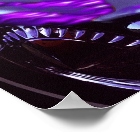 Classic car: Chevrolet with flaming hood Poster (Hoek)