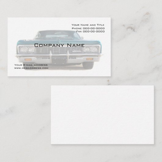 Classic Car Collector Visitekaartje (Voorkant / Achterkant)