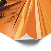 Classic Car Desert Sunset – kunst voor roadtrips Perfect Poster (Hoek)