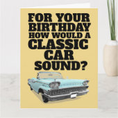 CLASSIC CAR FUNNY VERJAARDAG WENSKAART KAART (Voorkant)