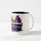Classic Car Mug with Urban Sunset Graffiti Style (Devant droit)