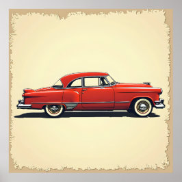 Classic Car Outline Poster