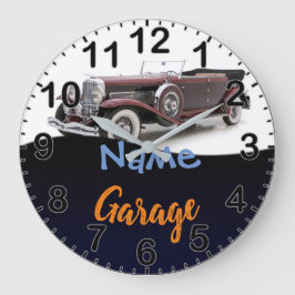 Classic Car Personalized Garage Clock Grote Klok