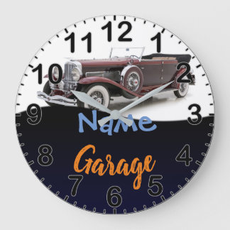 Classic Car Personalized Garage Clock Grote Klok