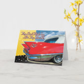 Classic Car Retro Carte Anniversaire (Fleur jaune)