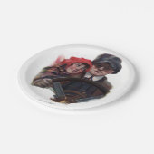 Classic car romantic winter  illustration papieren bordje (Gekanteld)