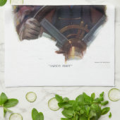 Classic car romantic  winter illustration theedoek (Gevouwen)