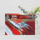 Classic Car Verjaardag Uitnodiging (Staand voorkant)