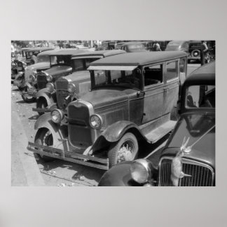Classic Cars Greensboro, Georgia, jaren veertig Poster