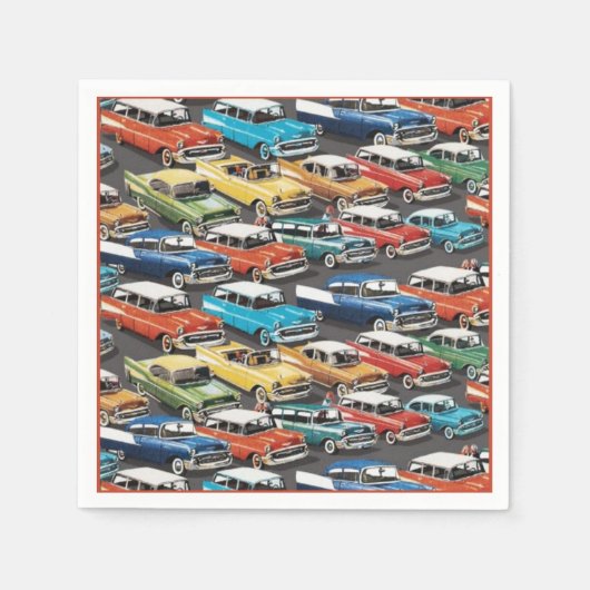  Classic Cars Pattern Napkins Servet (Voorkant)