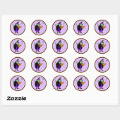 Classic Cartoon Halloween Witch Ronde Sticker (Vel)