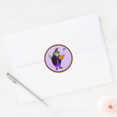 Classic Cartoon Halloween Witch Ronde Sticker (Envelop)