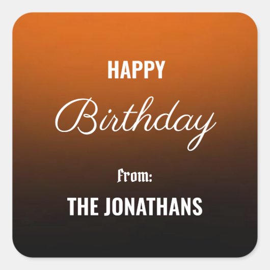 Classic Celebration: Happy Birthday Square Sticker (Voorkant)