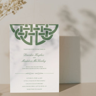 Classic Celtic Knot Green & White Handfasting Kaart
