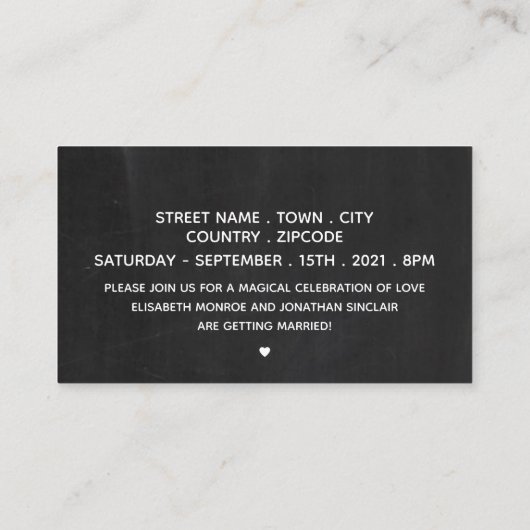 Classic Chalkboard Script, Engagement Party Ticket Informatiekaartje (Achterkant)