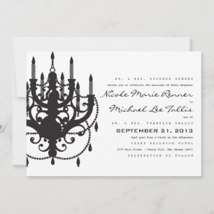 Classic Chandelier Wedding Invitation Kaart