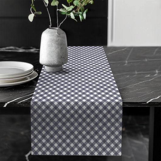 Classic Checkered Table Runner in Navy en Blauw Lange Tafelloper