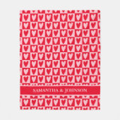 Classic Cherry Red Hearts Valentine Gift Fleece Deken (Voorkant)