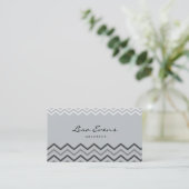 Classic Chevron Pattern Grijs Visitekaartje (Staand voorkant)