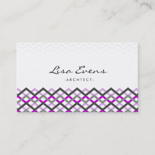 Classic Chevron Pattern roze Visitekaartje