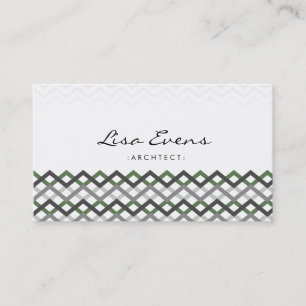 Classic Chevron Pattern Violet Grey Visitekaartje