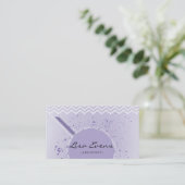 Classic Chevron Pattern Violet Visitekaartje (Staand voorkant)