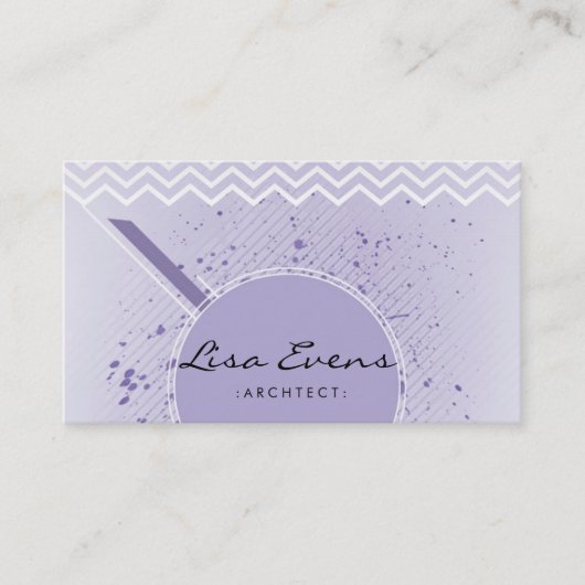 Classic Chevron Pattern Violet Visitekaartje (Voorkant)